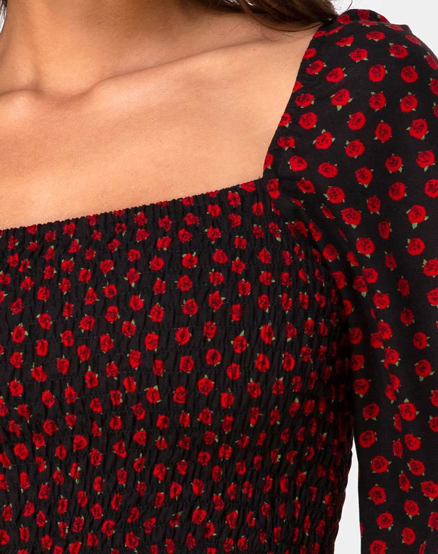 Afbeelding van Elina Top in Dotty Rose Zwart