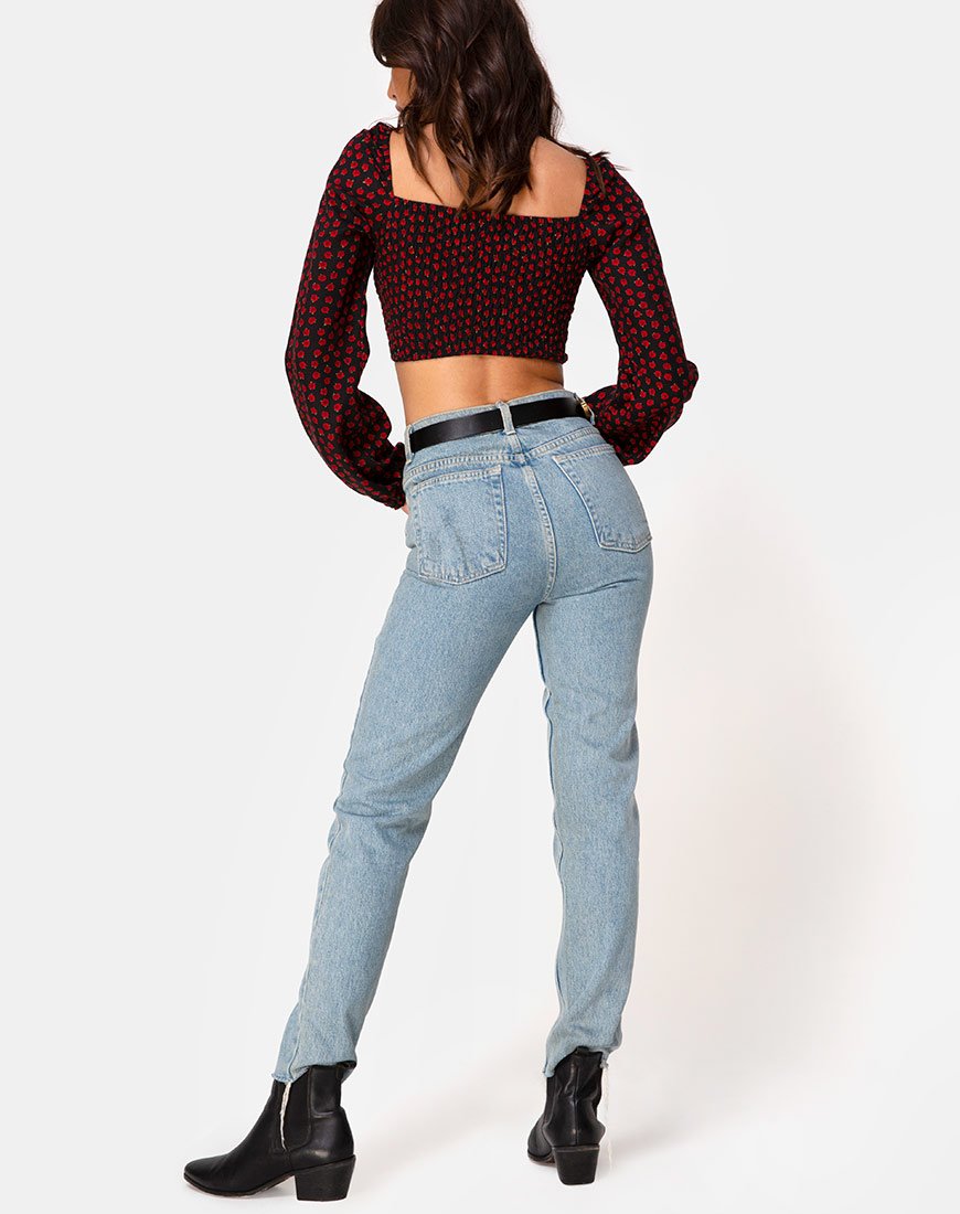 Afbeelding van Elina Top in Dotty Rose Zwart