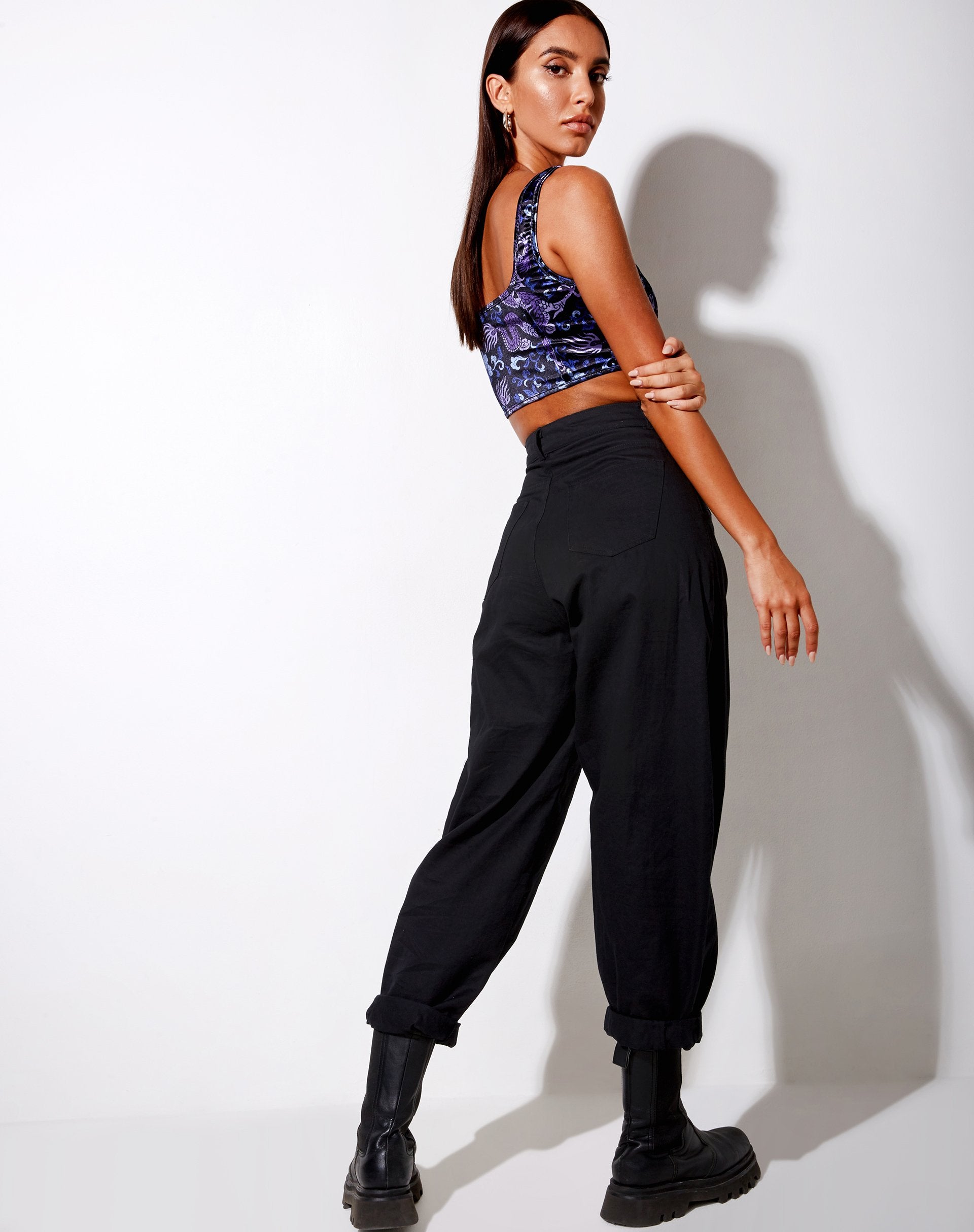 Afbeelding van Elix Crop Top in Dragon Blue