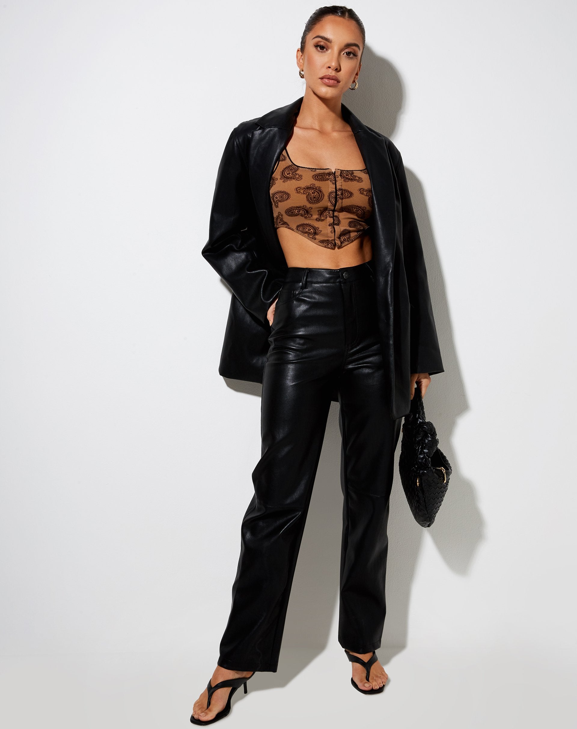 Afbeelding van Elix Crop Top in Persian Night Flock Bruin