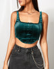 Afbeelding van Elix Crop Top in Fluweel Bosgroen