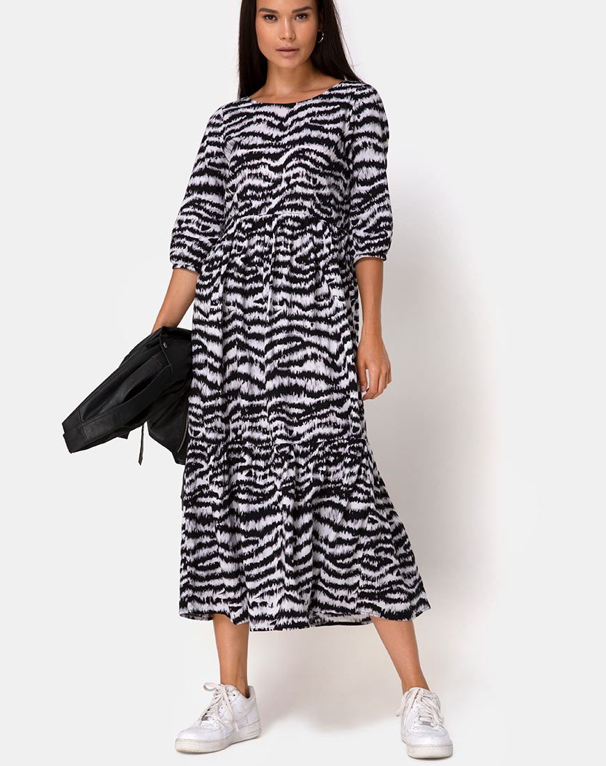 Afbeelding van Ellery Jurk Animal Drip Grijs