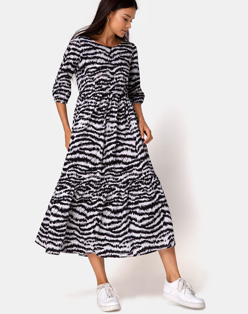 Afbeelding van Ellery Jurk Animal Drip Grijs
