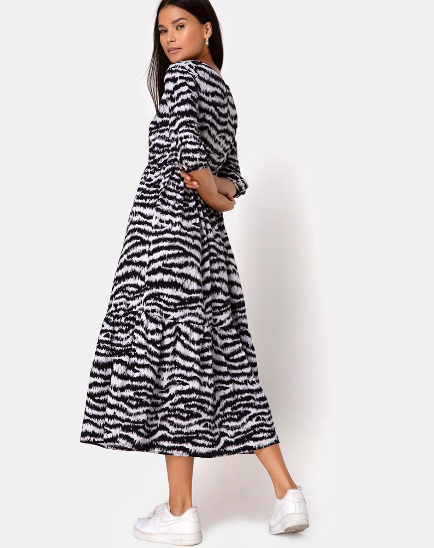 Afbeelding van Ellery Jurk Animal Drip Grijs