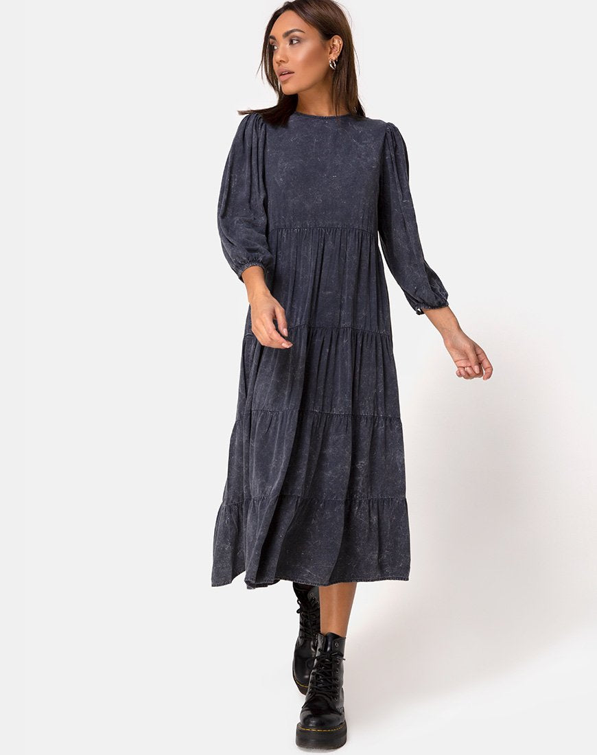 Magnolia Jurk in Wash Out Zwart