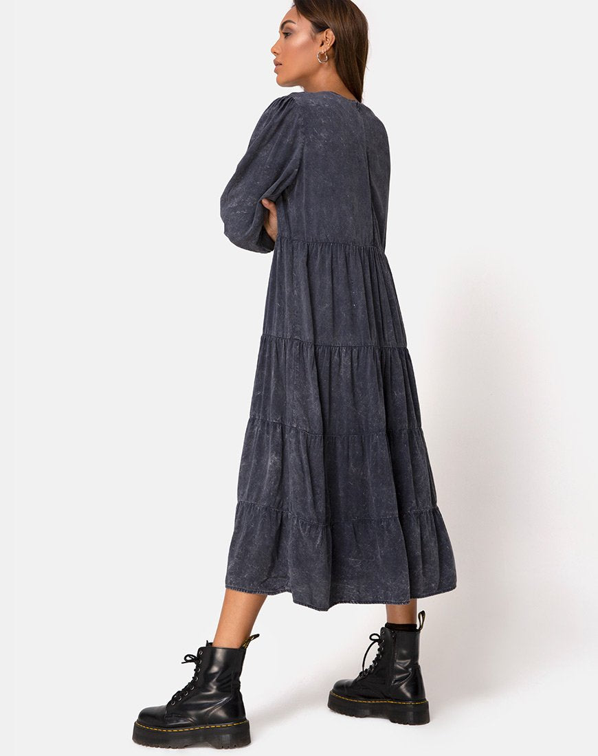 Magnolia Jurk in Wash Out Zwart