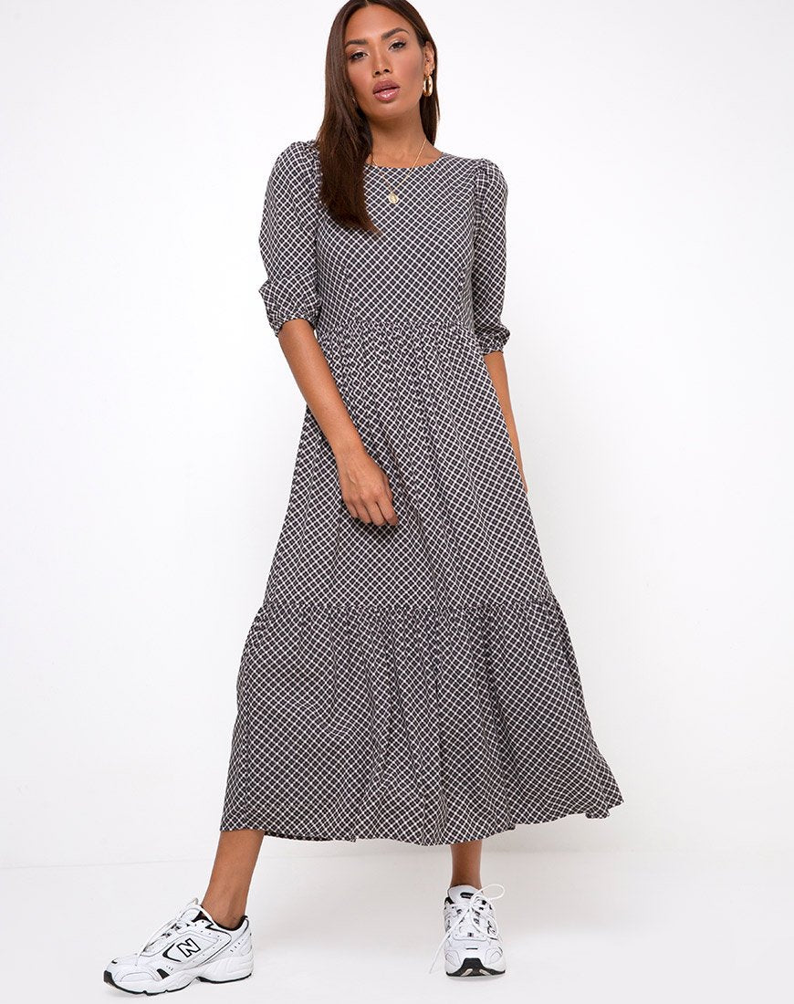 Afbeelding van Ellery Maxi Dress in Check it Out Zwart
