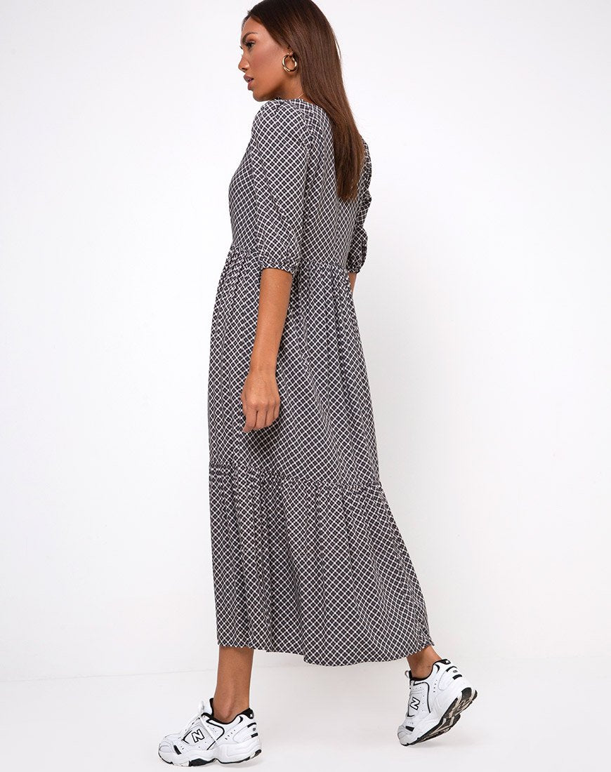 Afbeelding van Ellery Maxi Dress in Check it Out Zwart