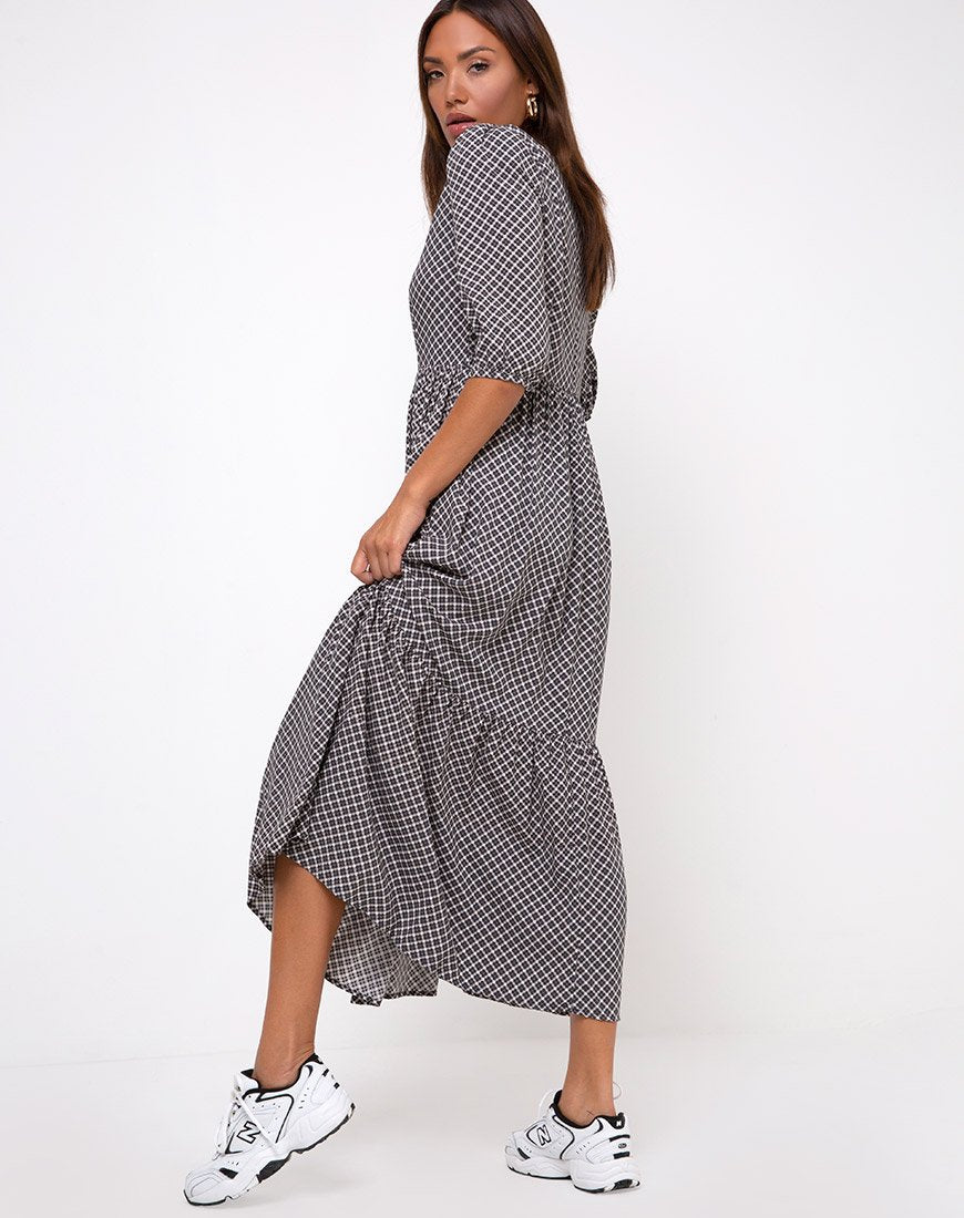 Afbeelding van Ellery Maxi Dress in Check it Out Zwart