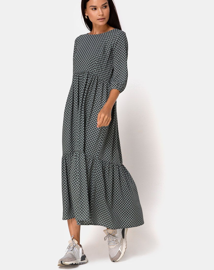 Afbeelding van Ellery Maxi Dress in Check it Out Green