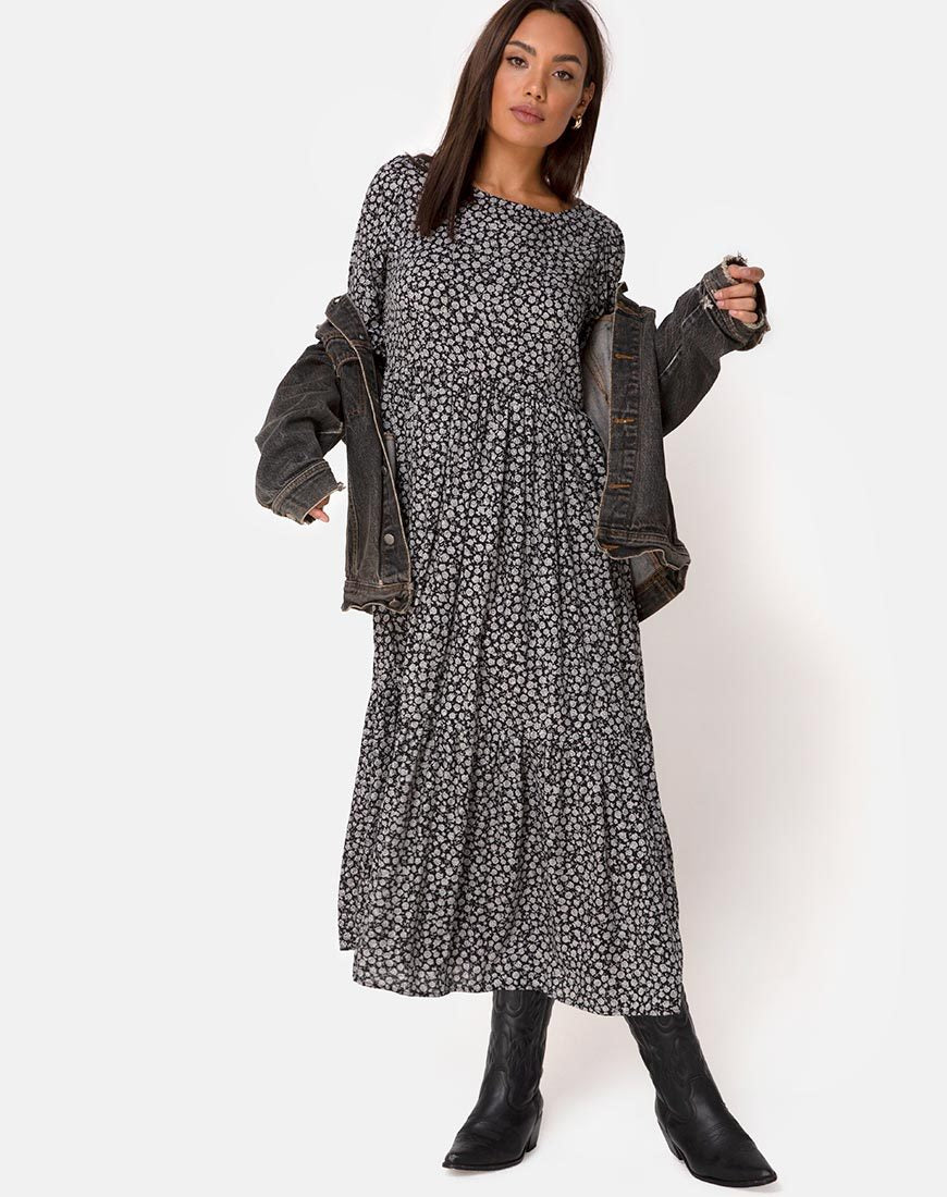 Afbeelding van Ellery Jurk in Ditsy Rose Zwart