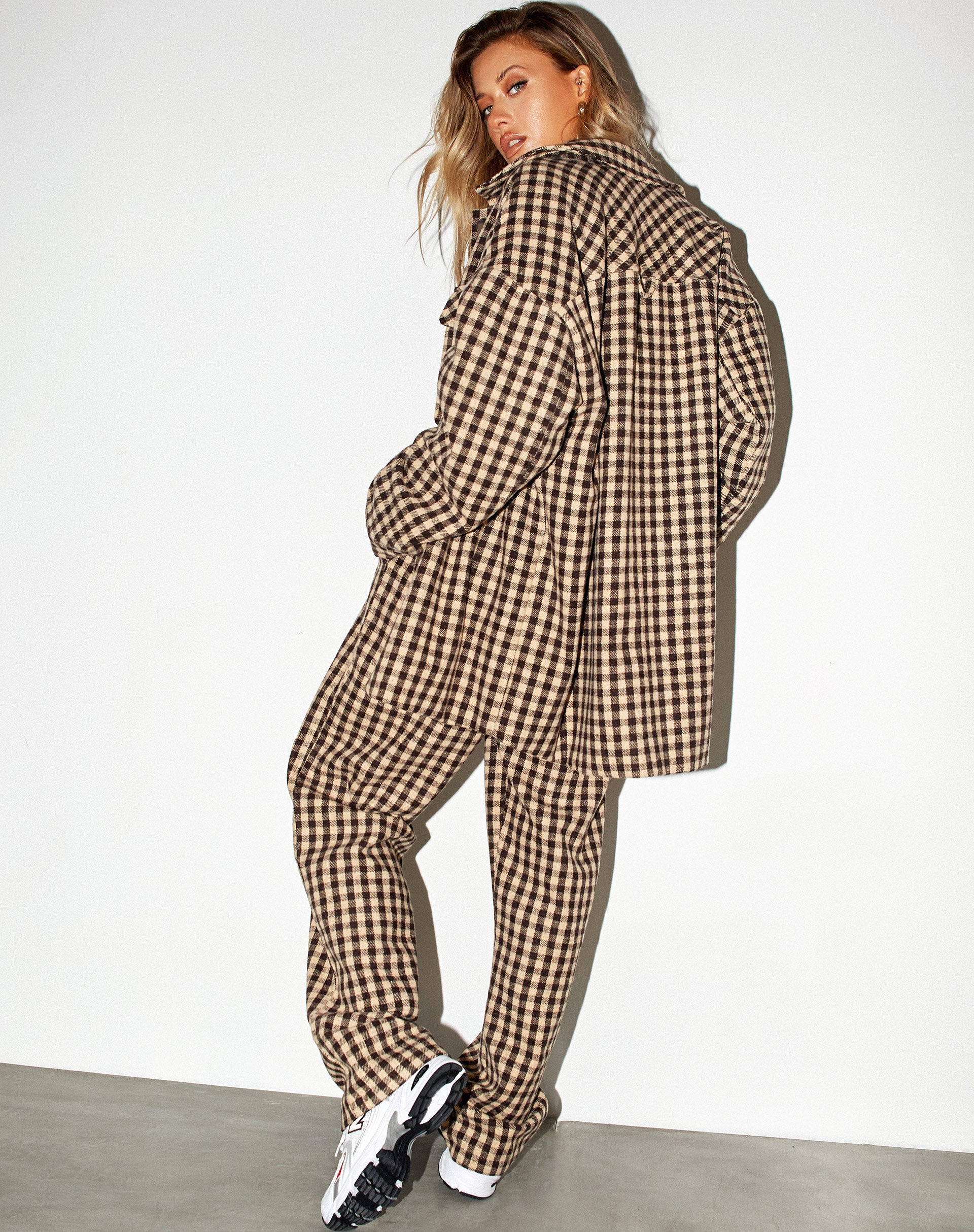 Afbeelding van Marcella Shirt in Tan Zwart Gingham
