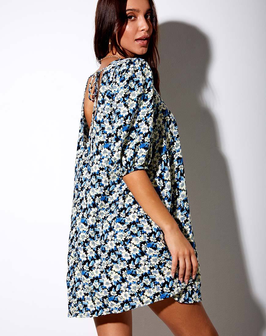 Elna Babydoll Jurk in Asterblauw