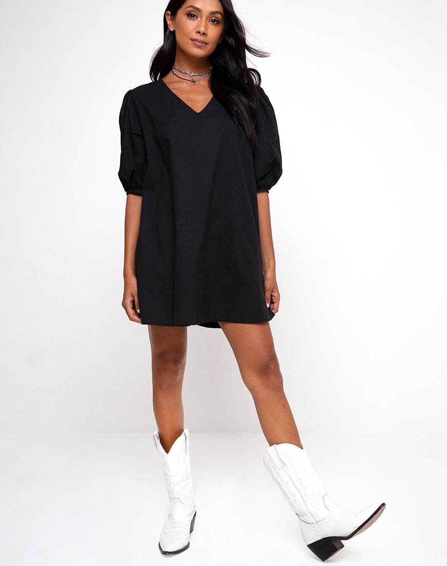 Afbeelding van Elna Babydoll Jurk in Zwart