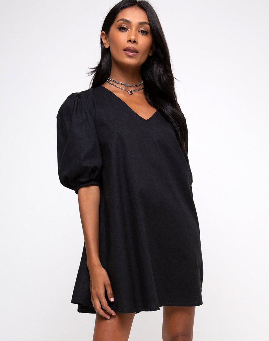 Elna Babydoll Jurk in Zwart