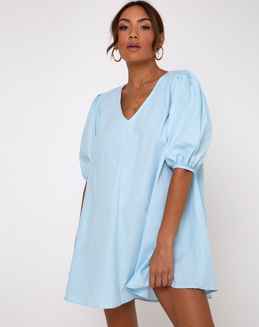 Afbeelding van Elna Babydoll Jurk in Hemelsblauw