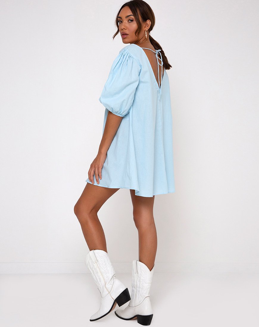 Afbeelding van Elna Babydoll Jurk in Hemelsblauw
