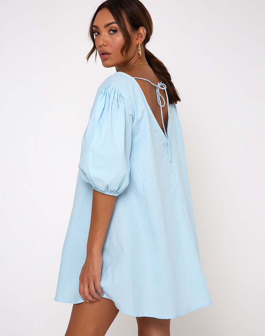 Afbeelding van Elna Babydoll Jurk in Hemelsblauw