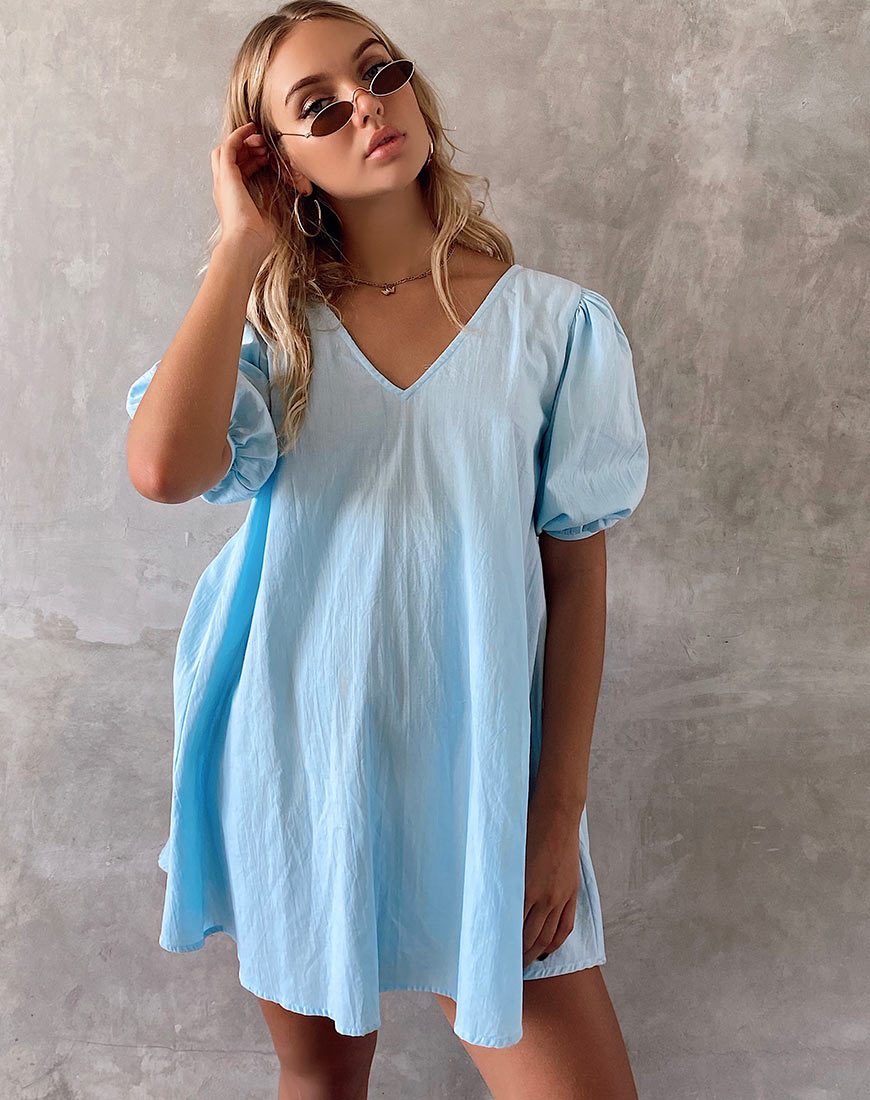 Elna Babydoll Jurk in Hemelsblauw