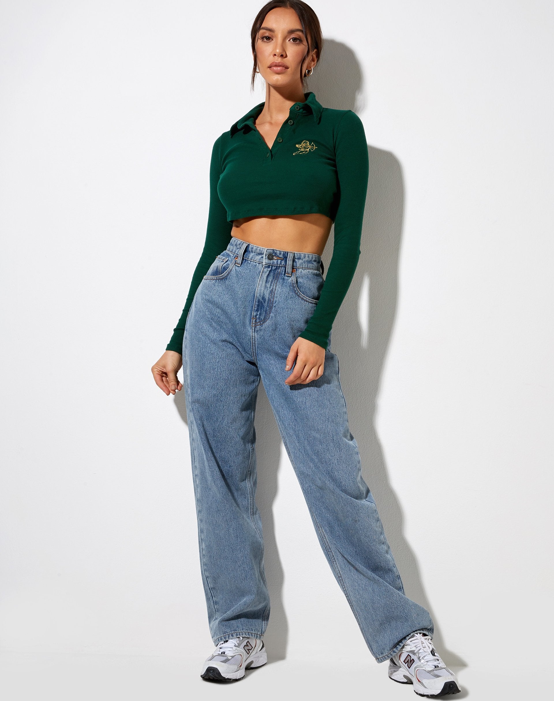 Afbeelding van Elody Crop Top in Flesgroen Cupid Gold Embro
