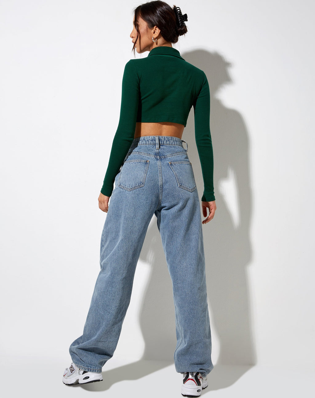 Elody Crop Top in Flesgroen Cupid Goud Embro