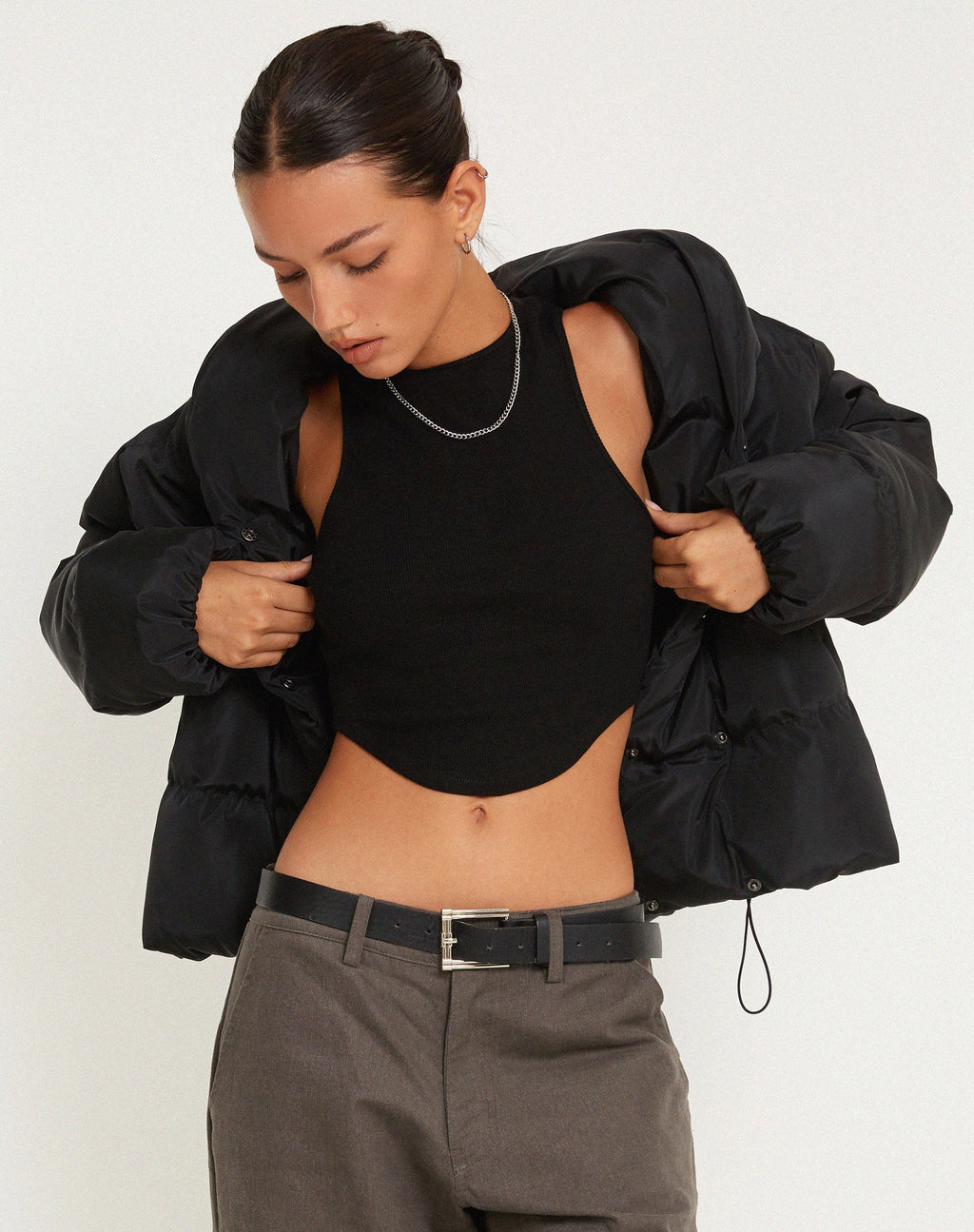Eloise Vest Top in Zwart