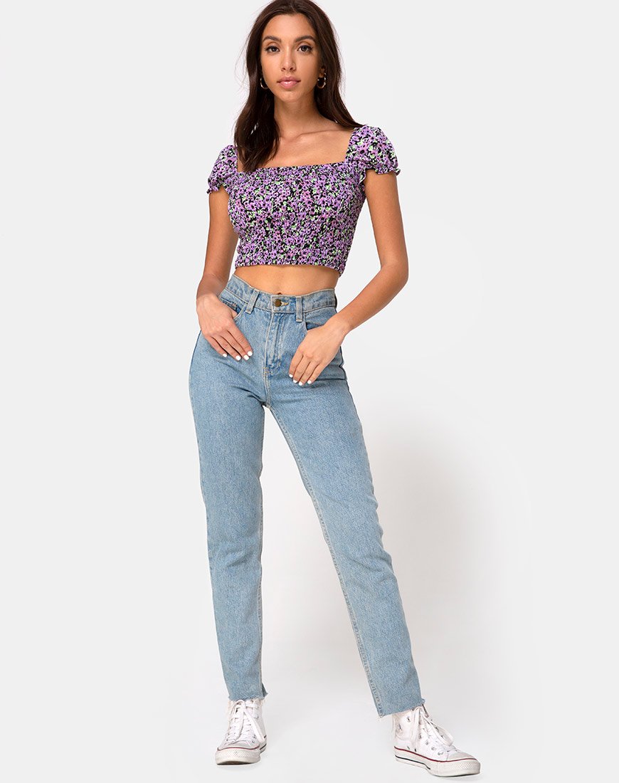 Afbeelding van Elso Crop Top in Lila Bloesem