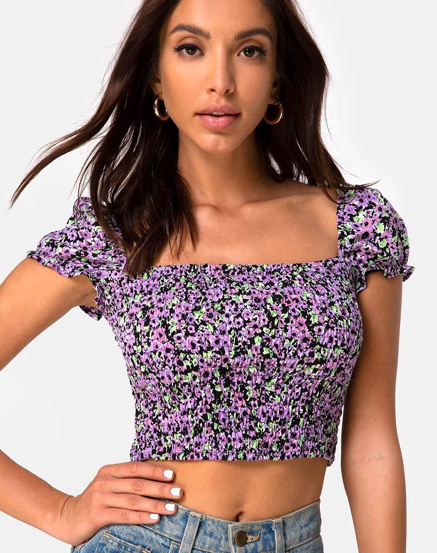Afbeelding van Elso Crop Top in Lila Bloesem