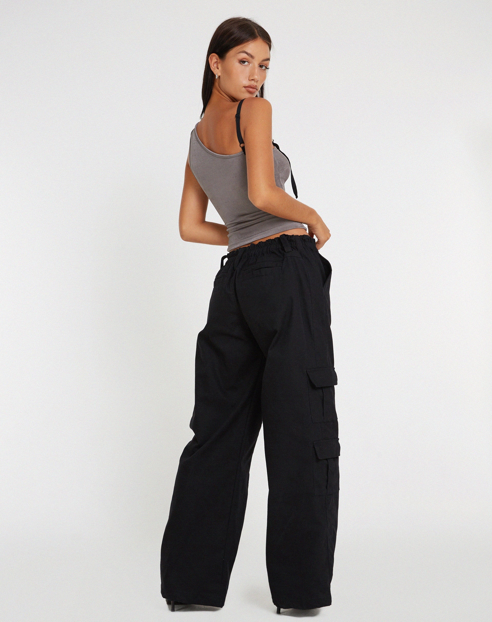 Afbeelding van Eltica One Shoulder Crop Top in Grijs