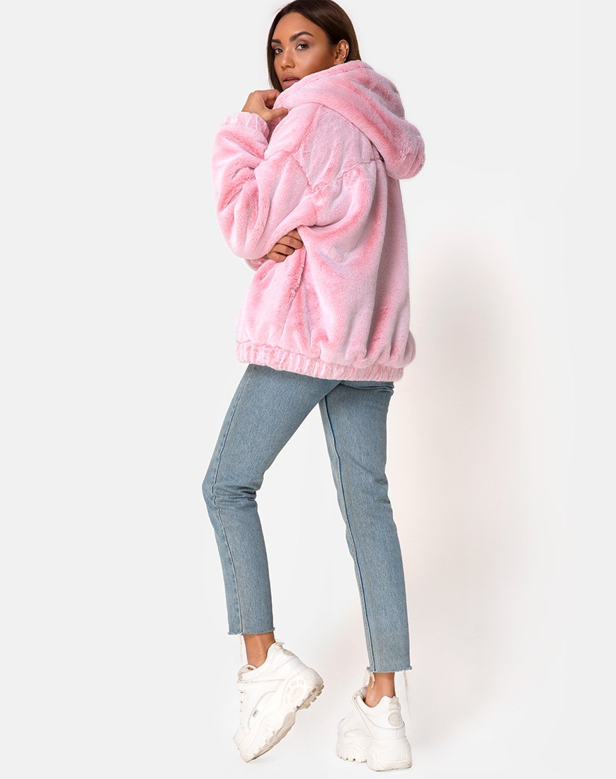 Afbeelding van Emerson jas in imitatiebont Roze