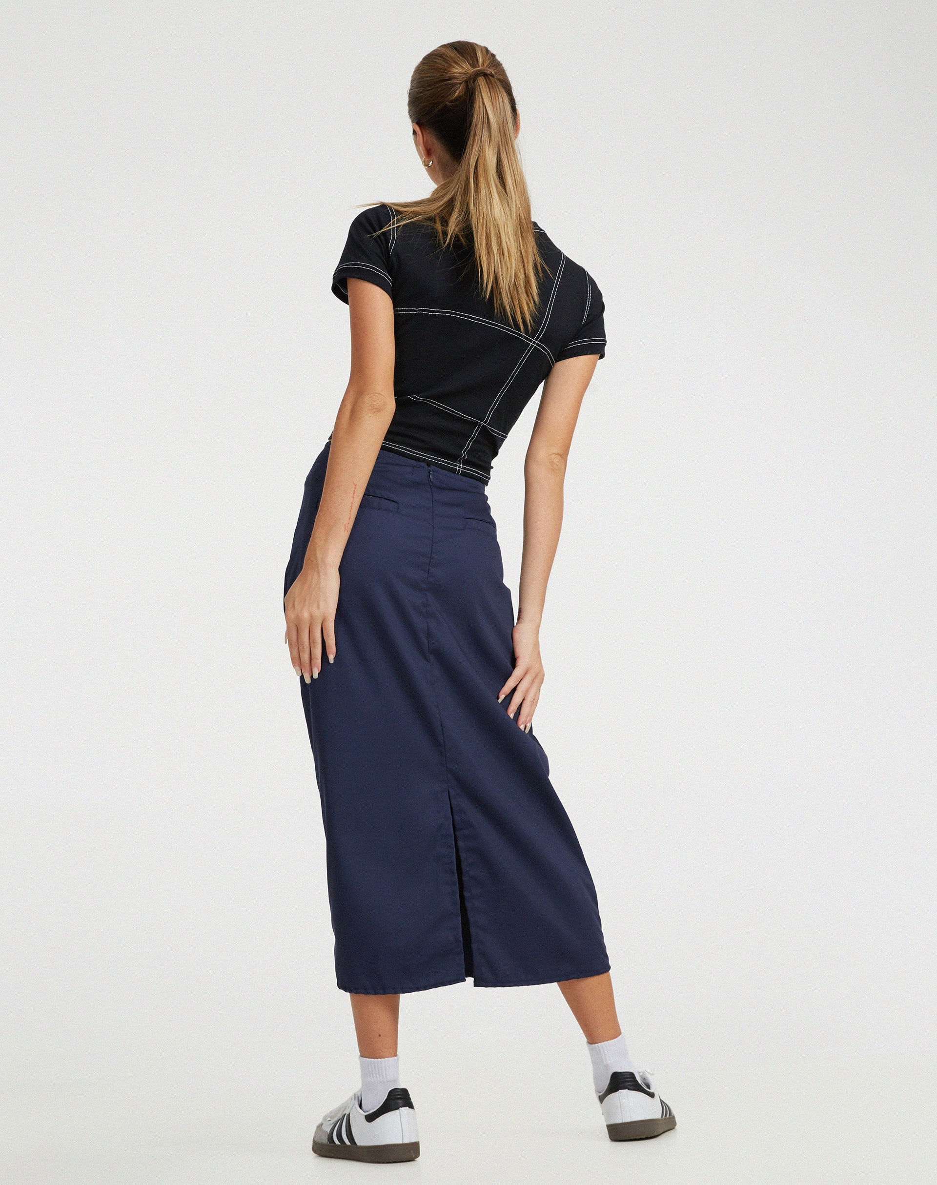 Afbeelding van Enore Midi rok in marineblauw