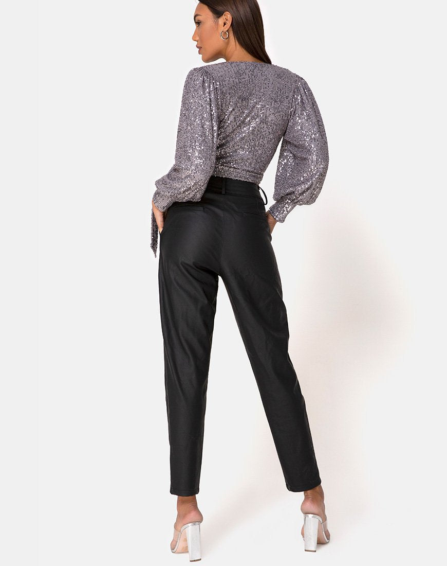 Afbeelding van Erina Longsleeve Top in Drape Net Zilver
