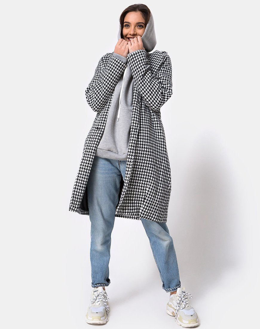 Afbeelding van Ernest Coat in Houndstooth Check Zwart-wit