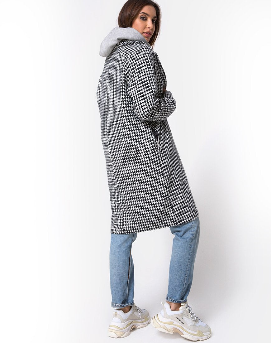 Afbeelding van Ernest Coat in Houndstooth Check Zwart-wit