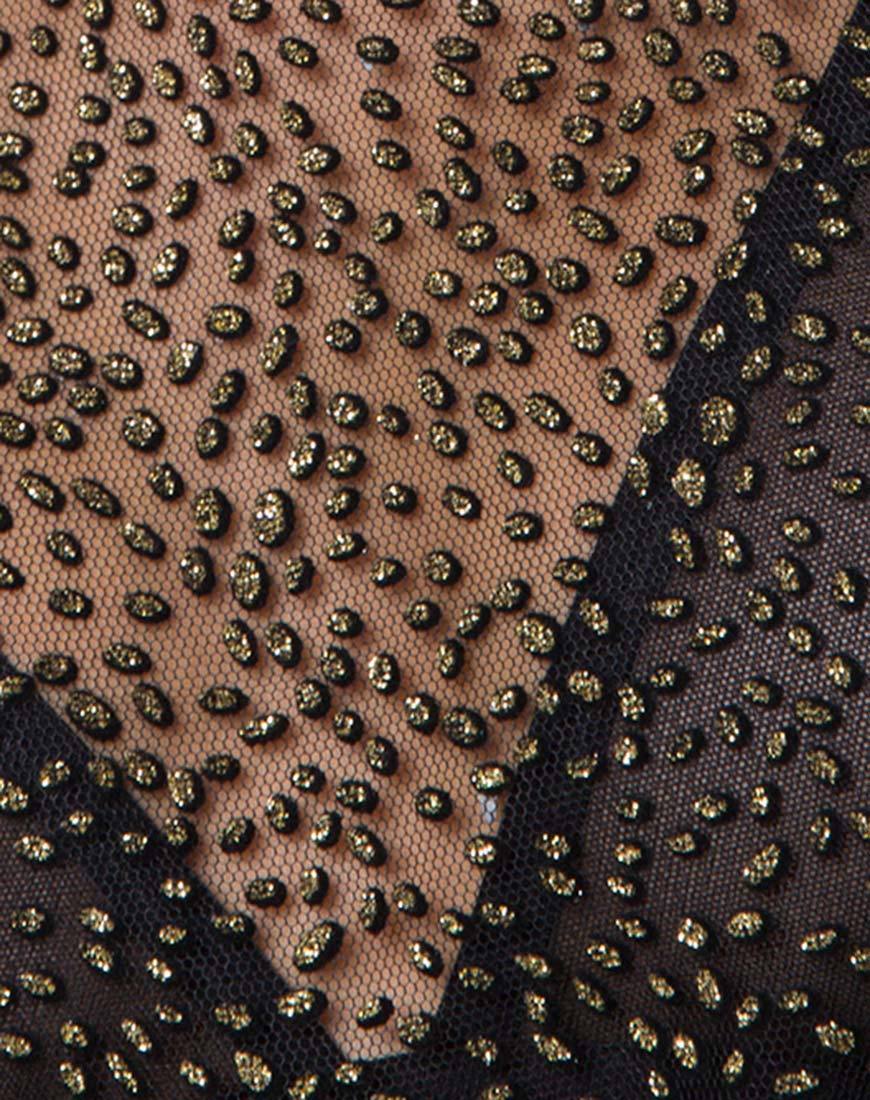 Afbeelding van Ether Longsleeve Top in Glitter Net Animal Zwart