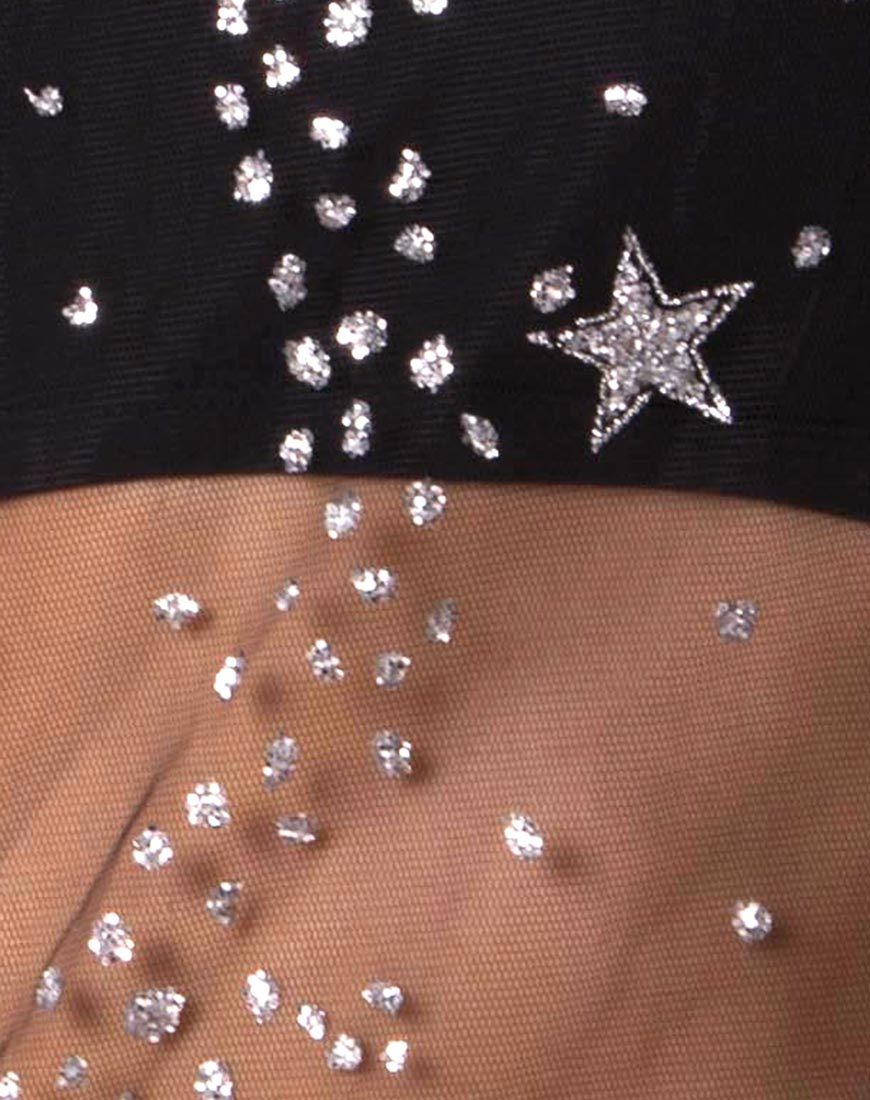 Afbeelding van Ether longsleeve top in zilver ster op glitternet