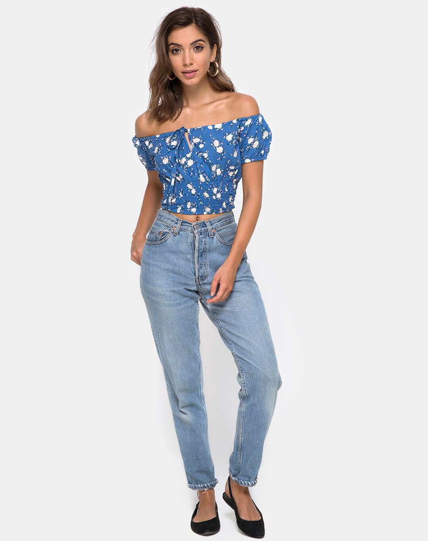 Afbeelding van Evane Crop Top in Soheila Floral Blue