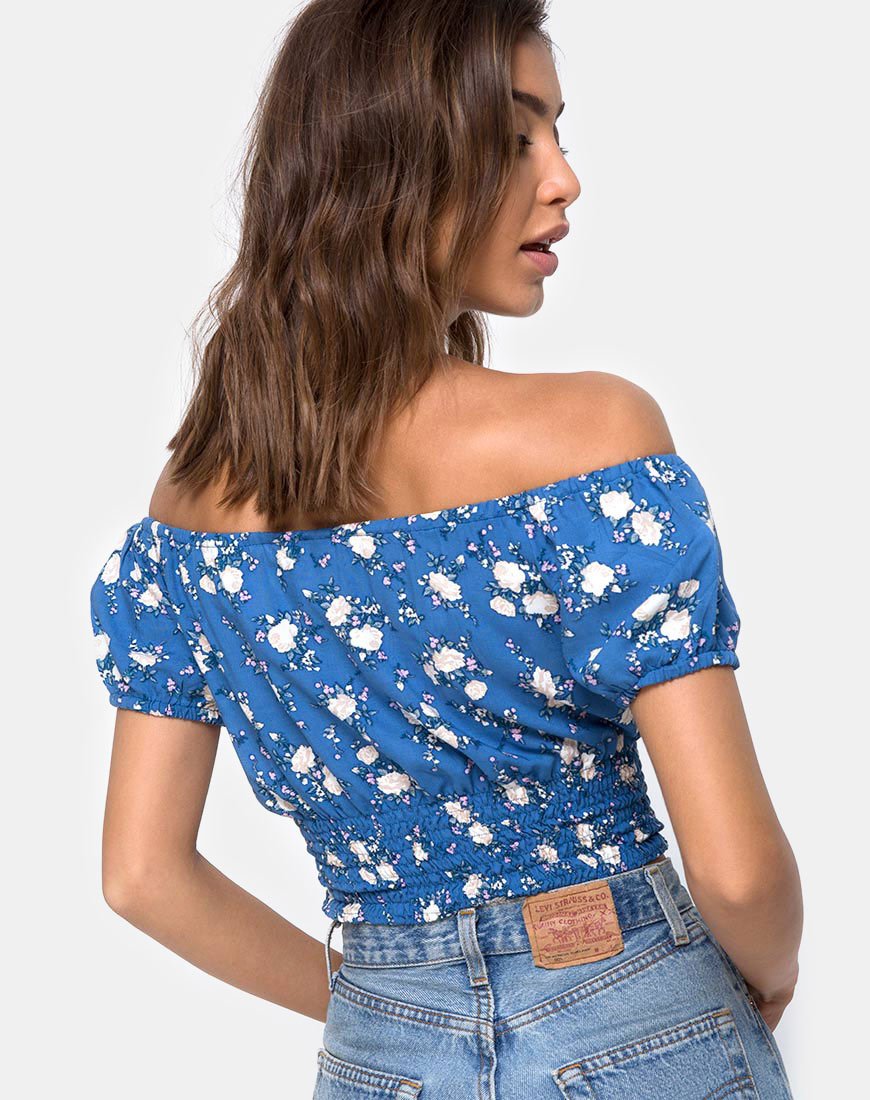 Afbeelding van Evane Crop Top in Soheila Floral Blue