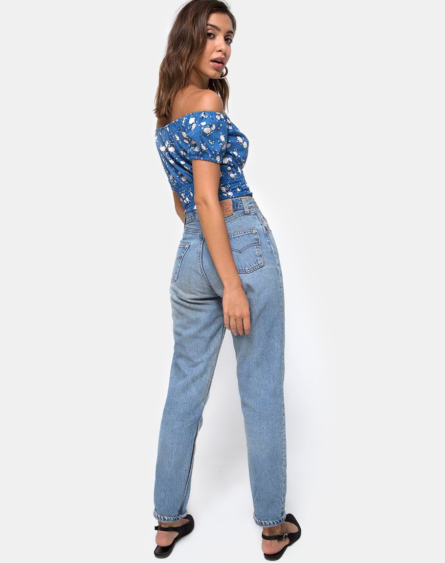 Afbeelding van Evane Crop Top in Soheila Floral Blue