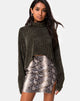 Afbeelding van Evie Cropped Sweater in Khaki Chenille