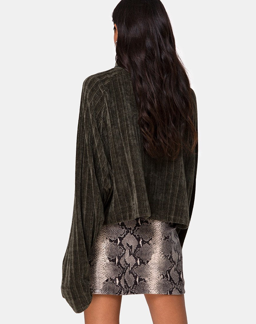 Afbeelding van Evie Cropped Sweater in Khaki Chenille