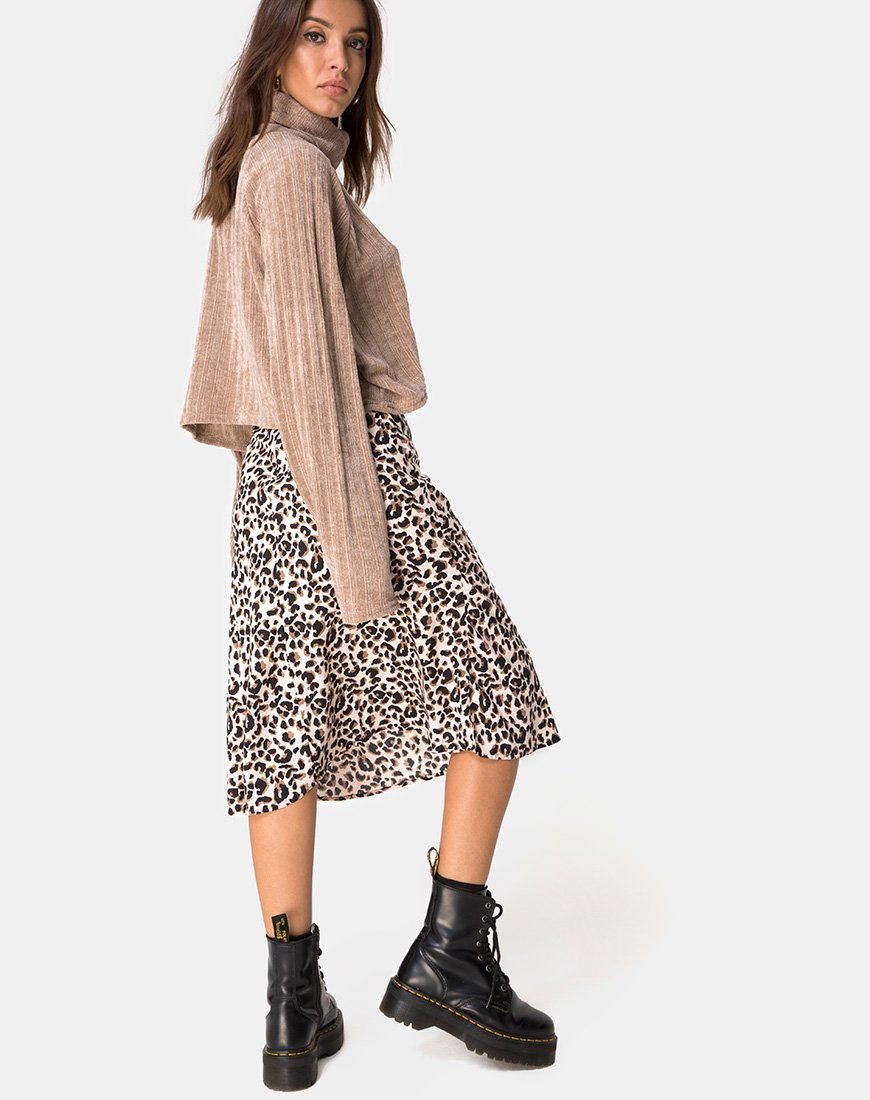Afbeelding van Evie Cropped Sweatshirt in Chenille Tan