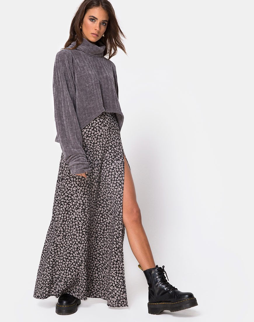 Afbeelding van Evie Cropped Sweatshirt in Chenille Grijs