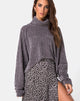 Afbeelding van Evie Cropped Sweatshirt in Chenille Grijs