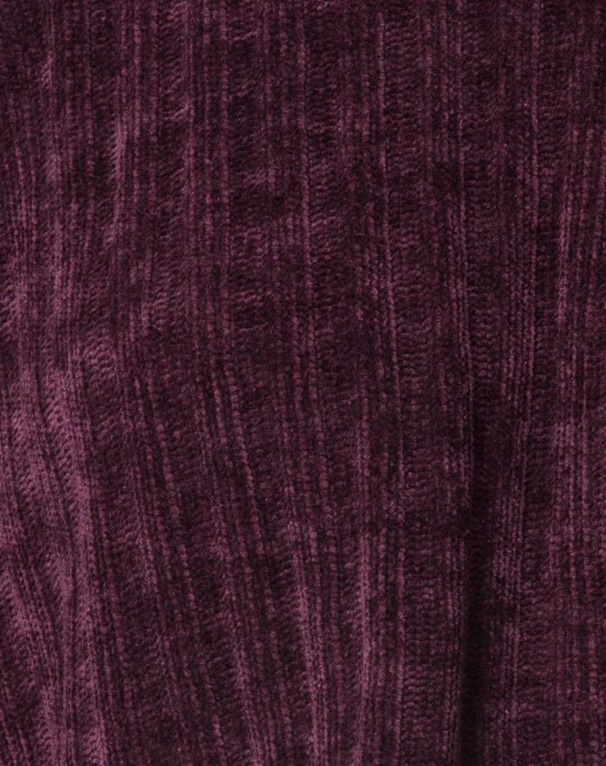 Afbeelding van Evie Cropped Sweatshirt in Chenille Plum
