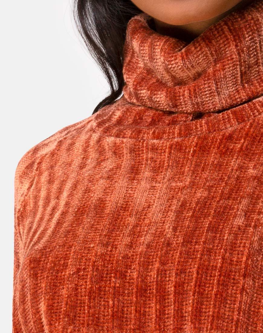 Afbeelding van Evie Cropped Sweater in Rust Chenille