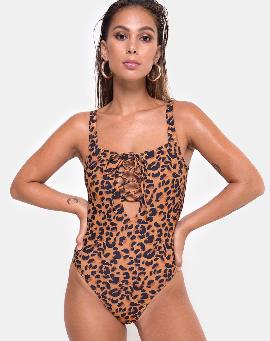 Afbeelding van Evita badpak in Burn Out Leopard
