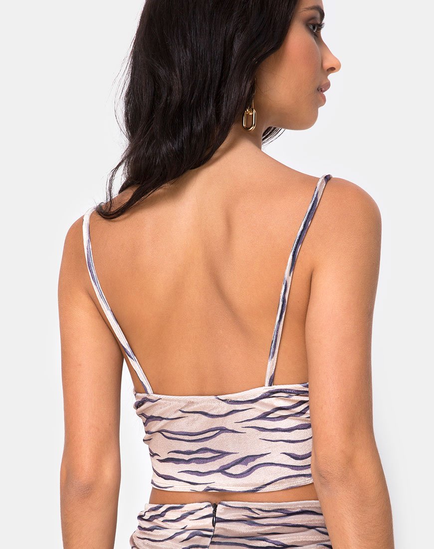 Dyrilla Cropped Bralet in fluweel Golden Tiger