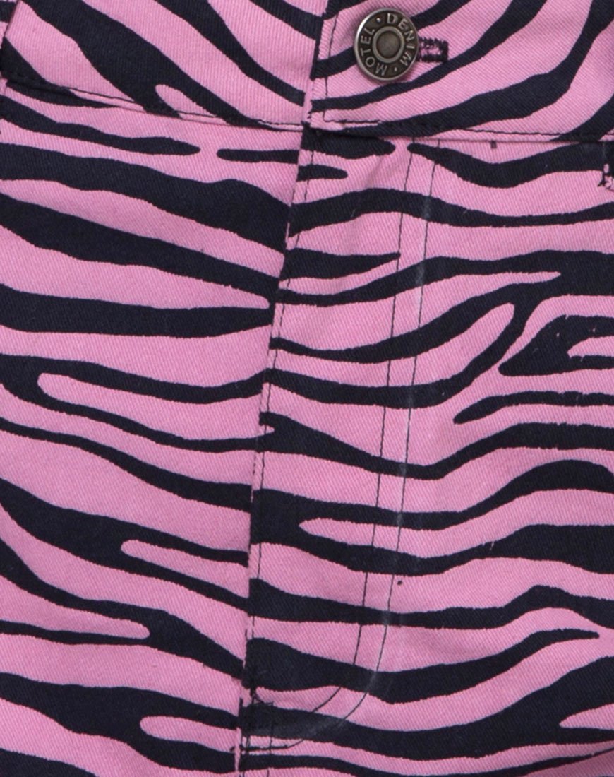 Afbeelding van Exni minirok in ritssluitingen Zebra Roze