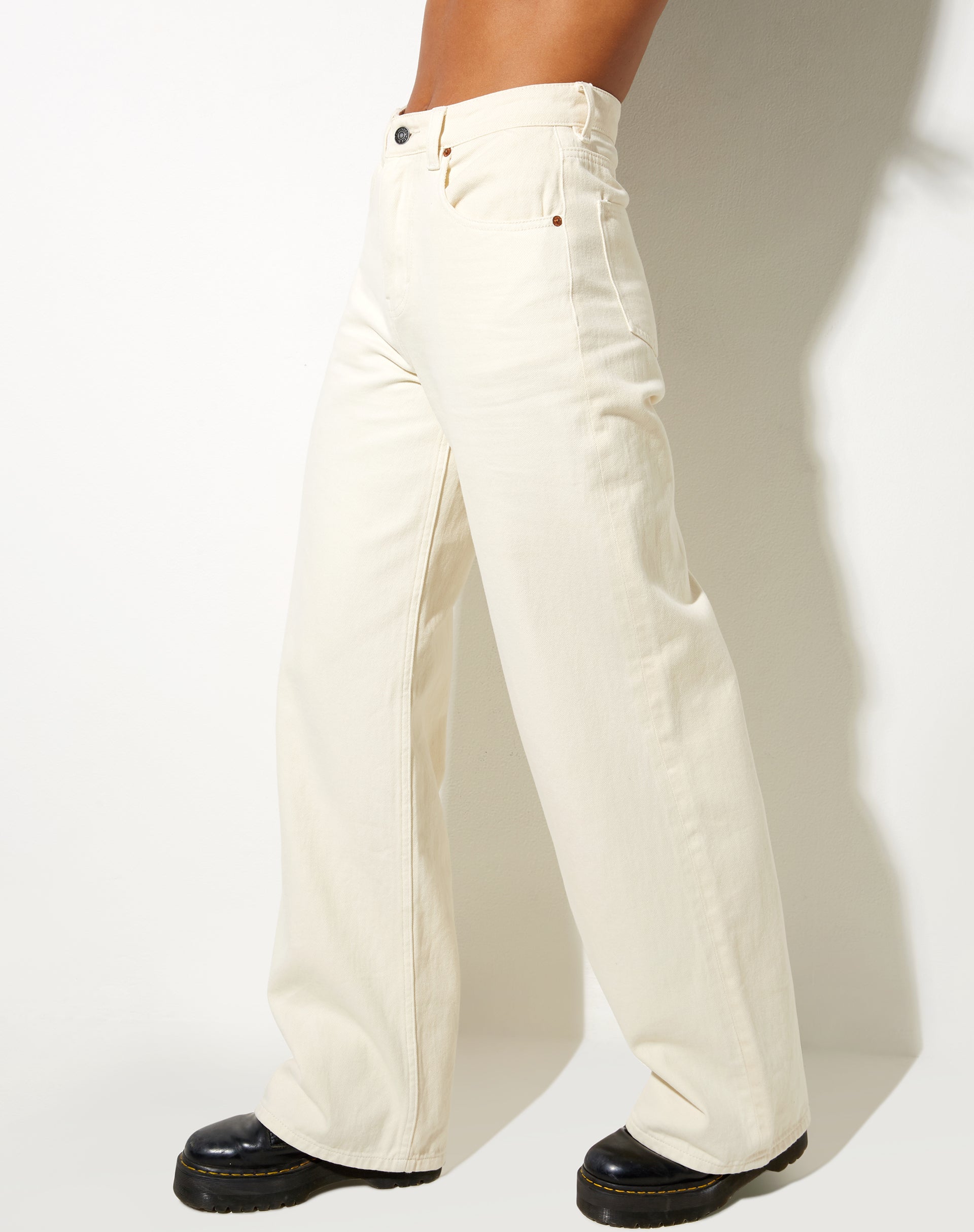 Afbeelding van Extra Wide Jeans in Off White